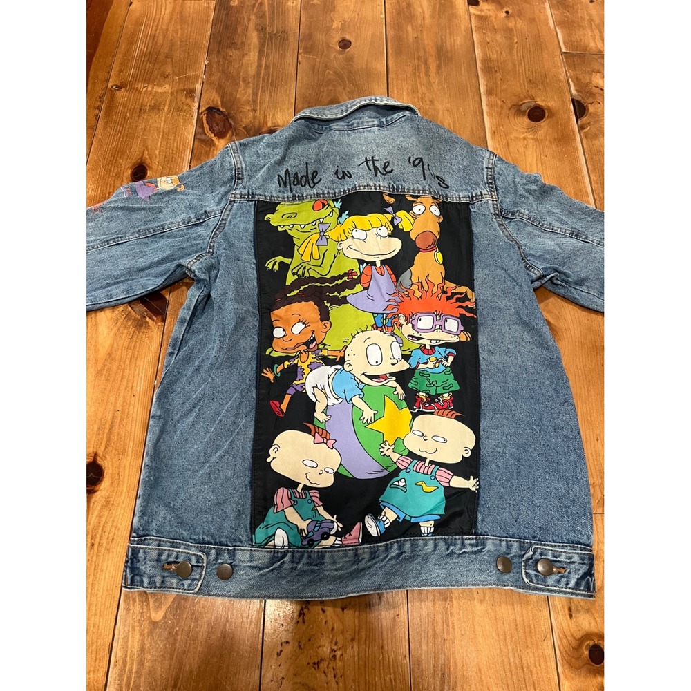 Nickelodeon Rugrats Denim Jacket Light Wash Made in the 90s Graphic Small